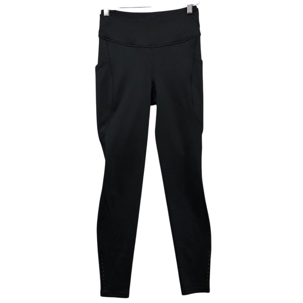 Lululemon Fast and Free High-Rise Fleece Tight 28" Pockets Black Womens 6